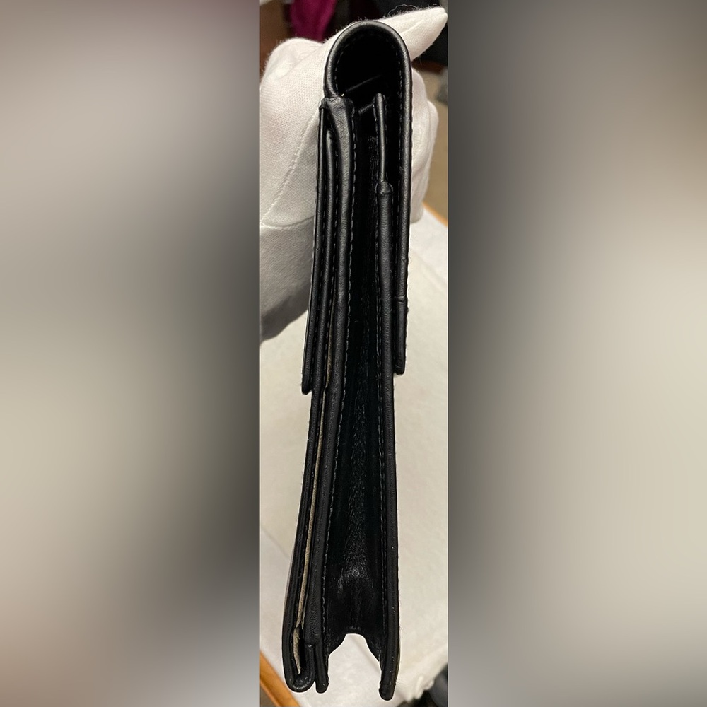 Dunhill Authentic Vintage Black Lockable Leather Clutch/Wristlet w/ Gold Accents - Picture 5 of 16